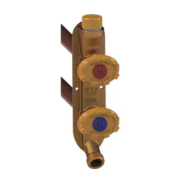 1/2 in. PEX x 18 in. L Freezeless Brass Model 22 Anti-Rupture Hot-Cold Sillcock, Woodford Mfg, Mfr#: 22PX-18-MH